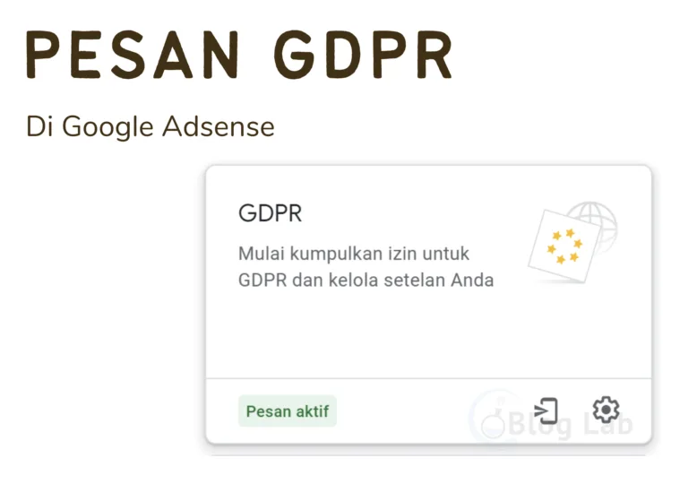 Cara Mengaktifkan Pesan GDPR di Google Adsense
