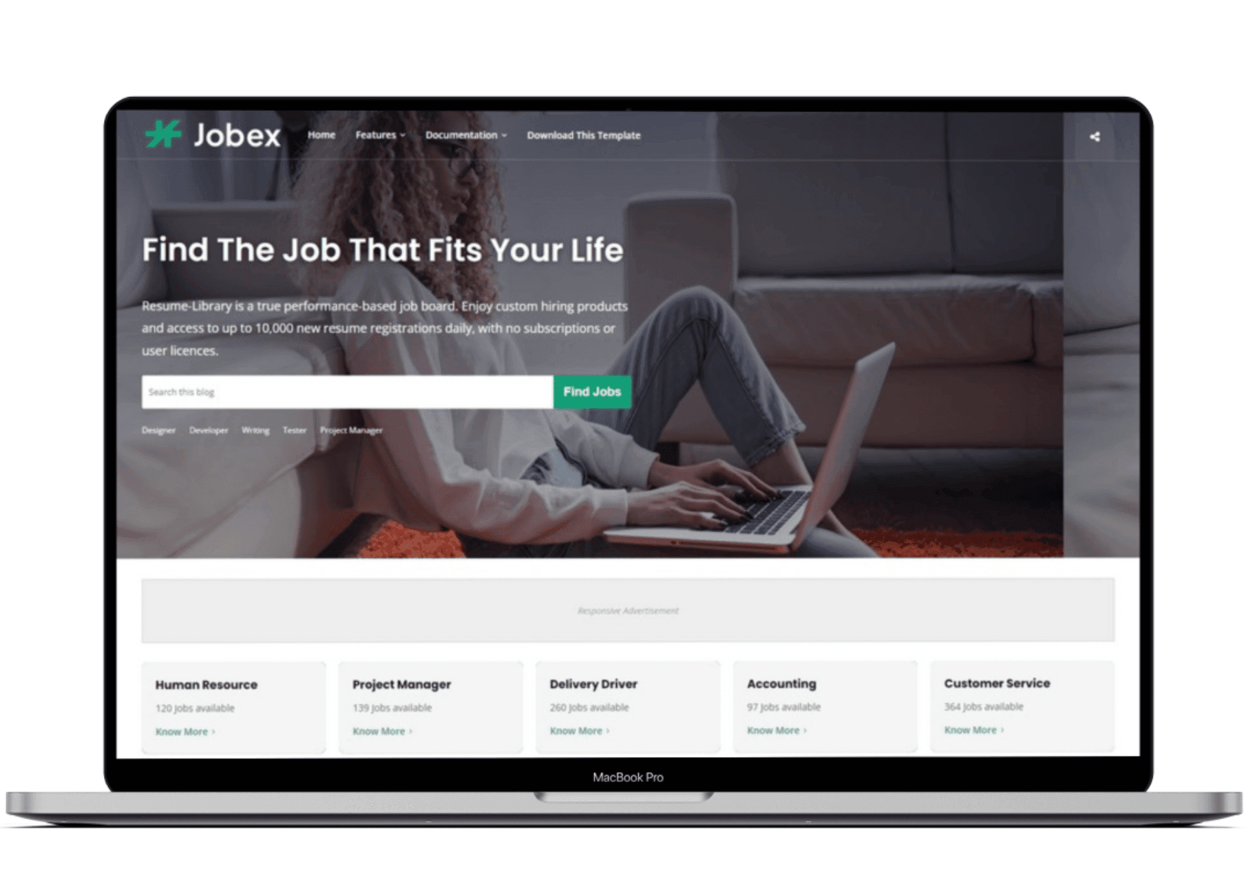 Download Jobex Blogger Template