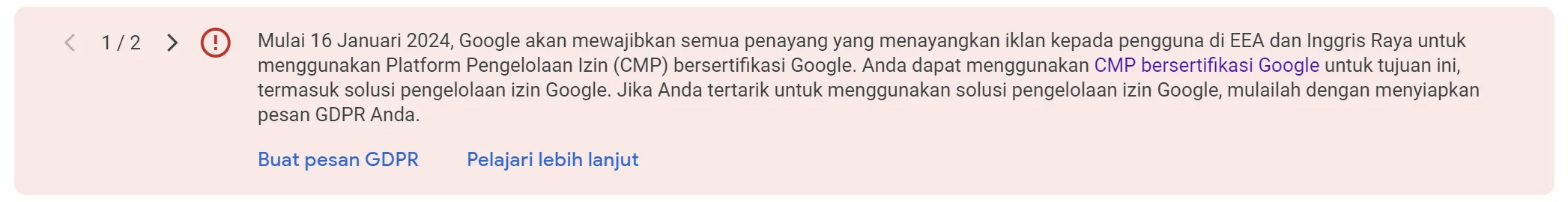Cara Mengaktifkan Pesan GDPR di Google Adsense 2 Pesan GDPR di Google Adsense