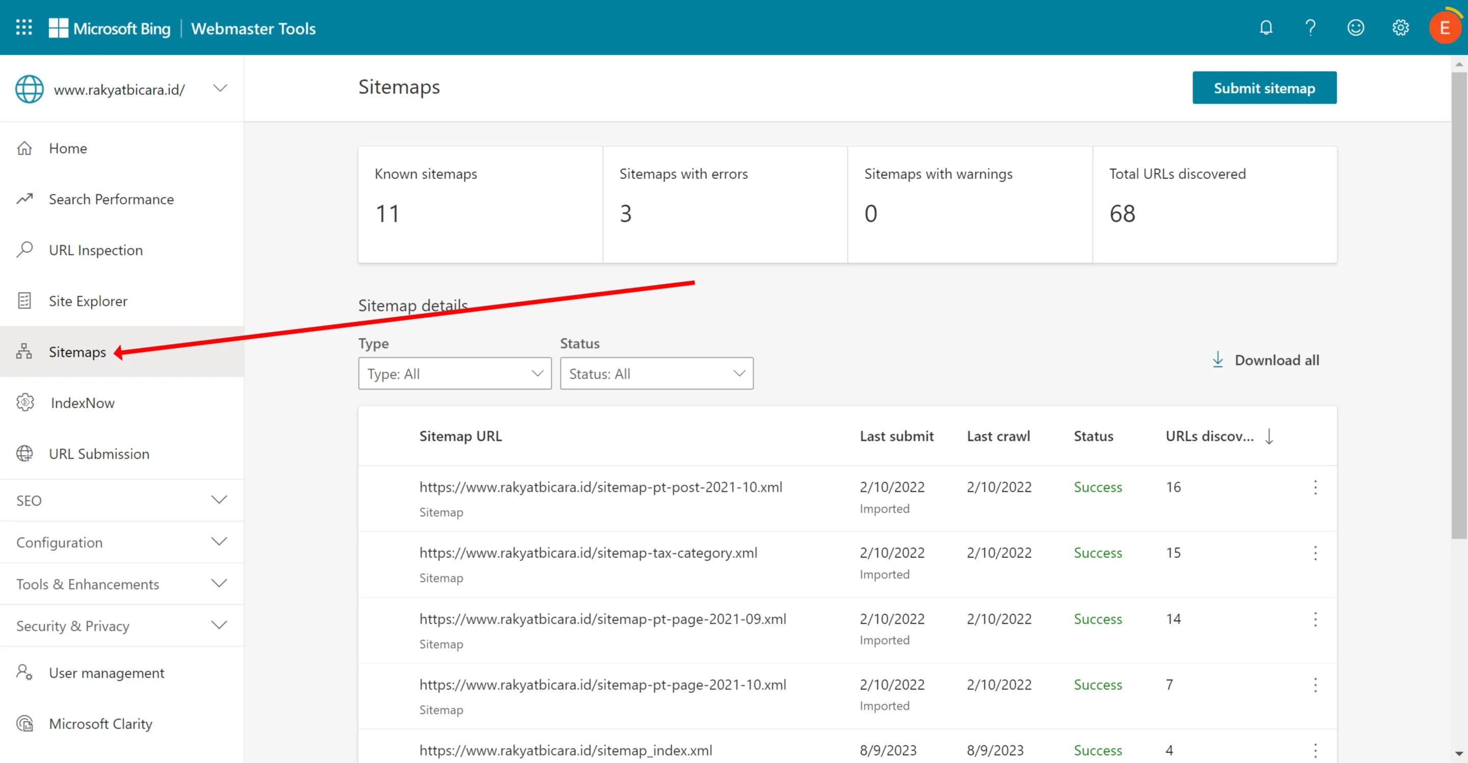 Bing Webmaster Tools: Panduan Lengkap Cara Menggunakannya 20 submit sitemap.xml ke bing webmater tools