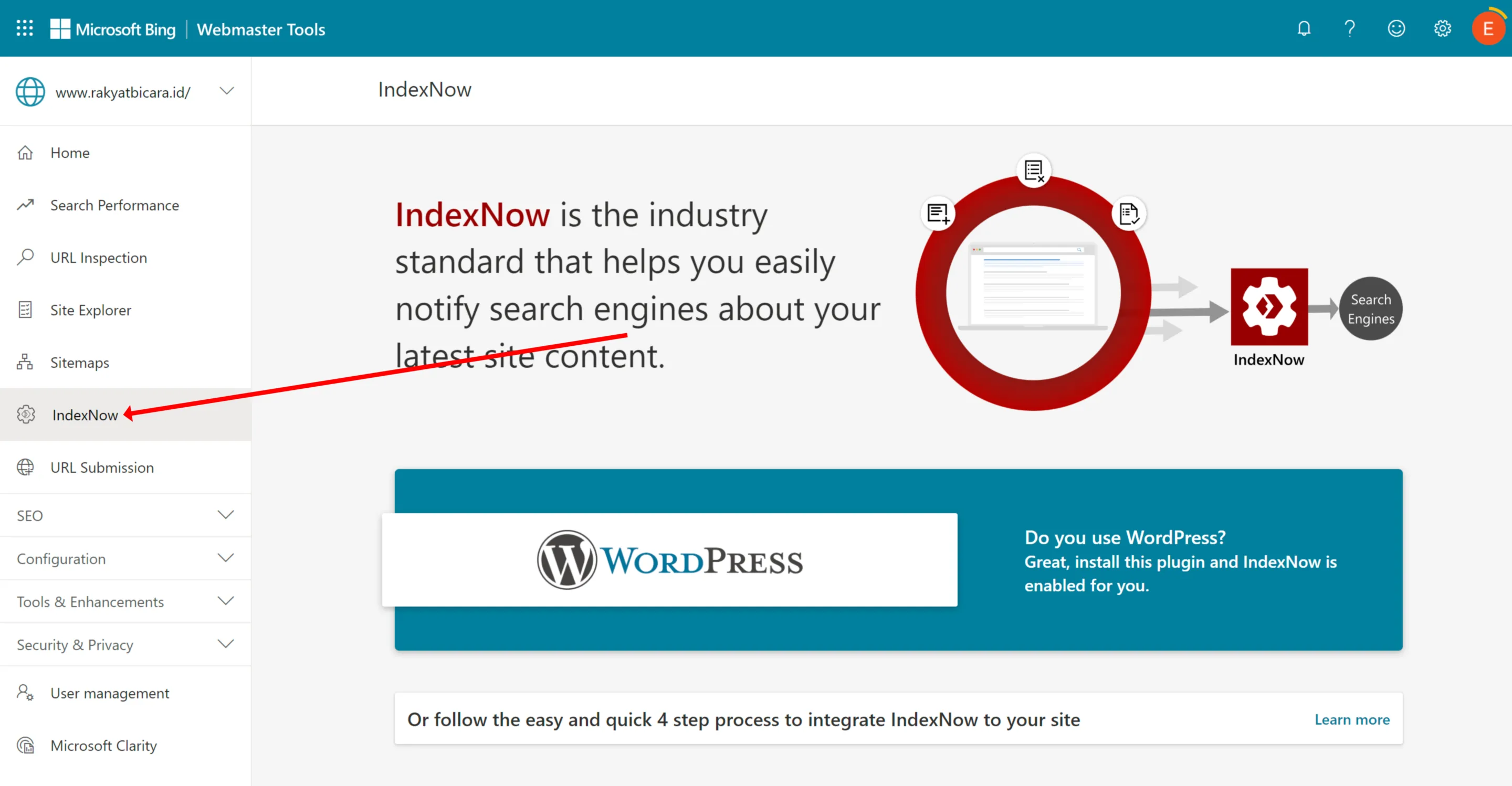 Bing Webmaster Tools: Panduan Lengkap Cara Menggunakannya 23 Menu IndexNow di Bing WMT