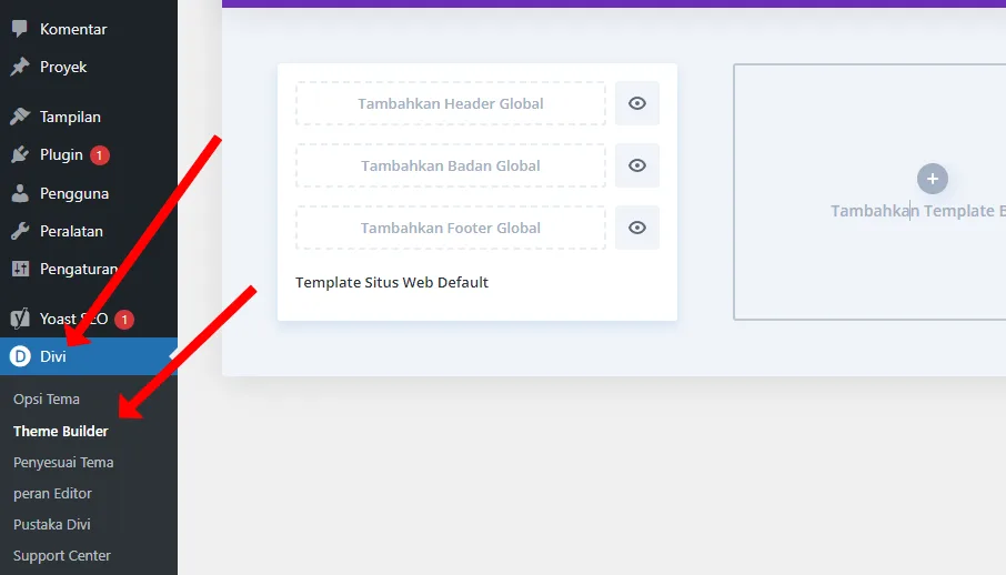 Cara Membuat dan Mengedit Header di Template DIvi