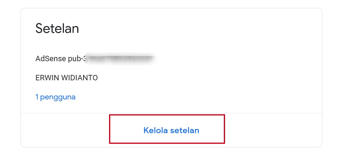 Cara Mengisi Formulir Info Pajak Google AdSense Terbaru 5 Klik Kelola setelan