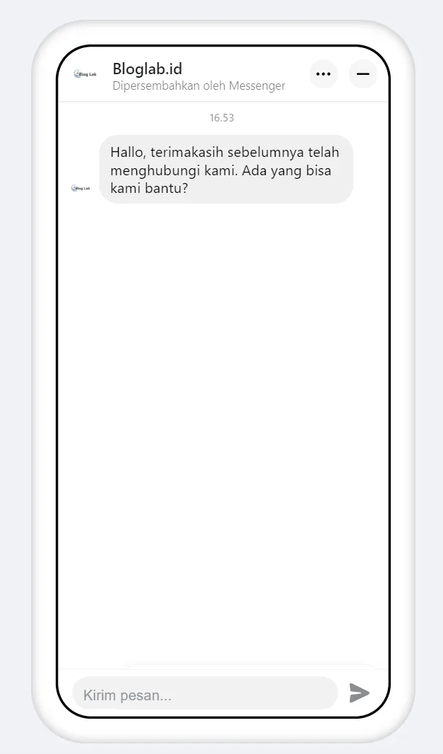 Cara Pasang Facebook Messenger Live Chat di WordPress Tanpa Plugin 15 Tampilan Facebook Messenger Live Chat di smartphone