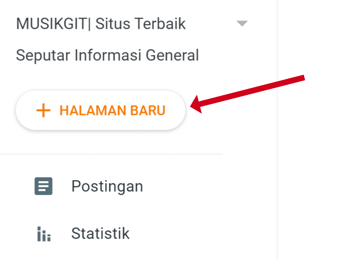 Klik New Page atau Halaman Baru