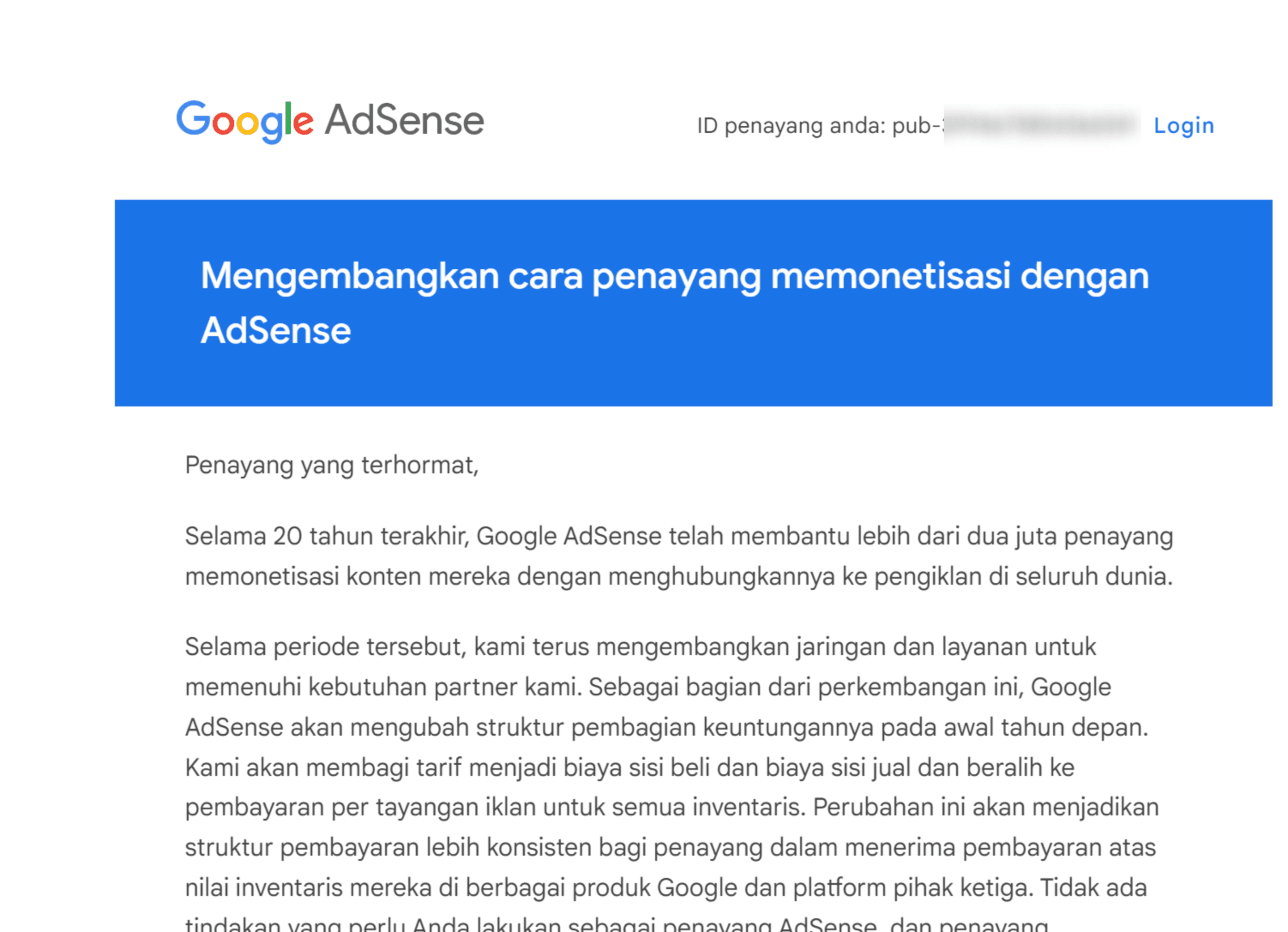 Mengembangkan cara penayang memonetisasi dengan AdSense