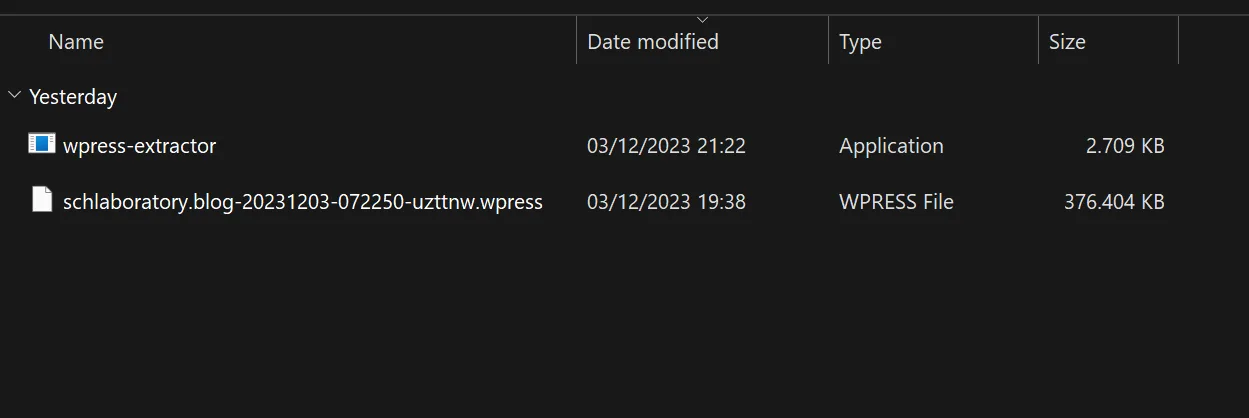 Cara Ekstrak File .wpress di Windows 3 Ekstrak File .wpress